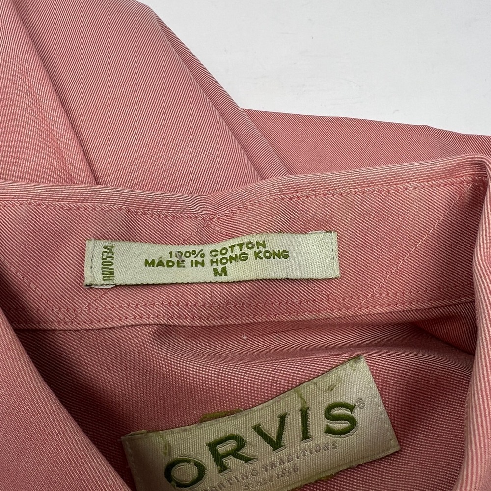 Orvis Cotton Dress Shirt Salmon Long Sleeve Button Up Size Medium - Picture 12 of 12